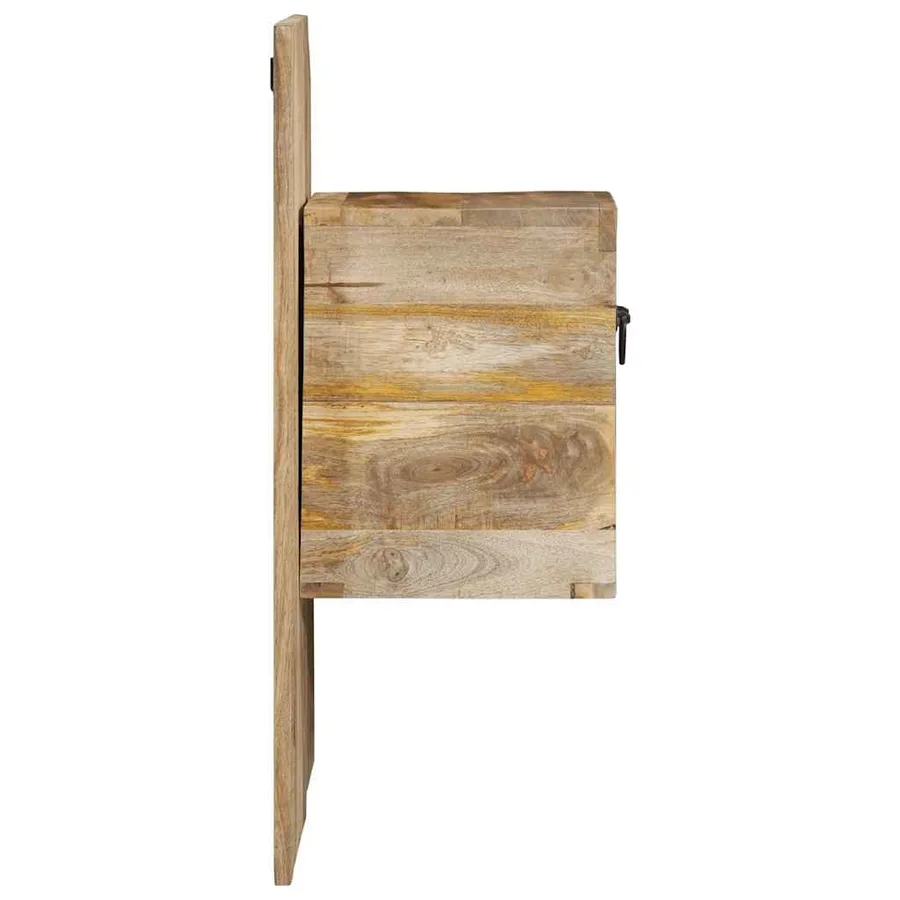 Table de chevet 60x32x80 cm bois massif de manguier brut - 4