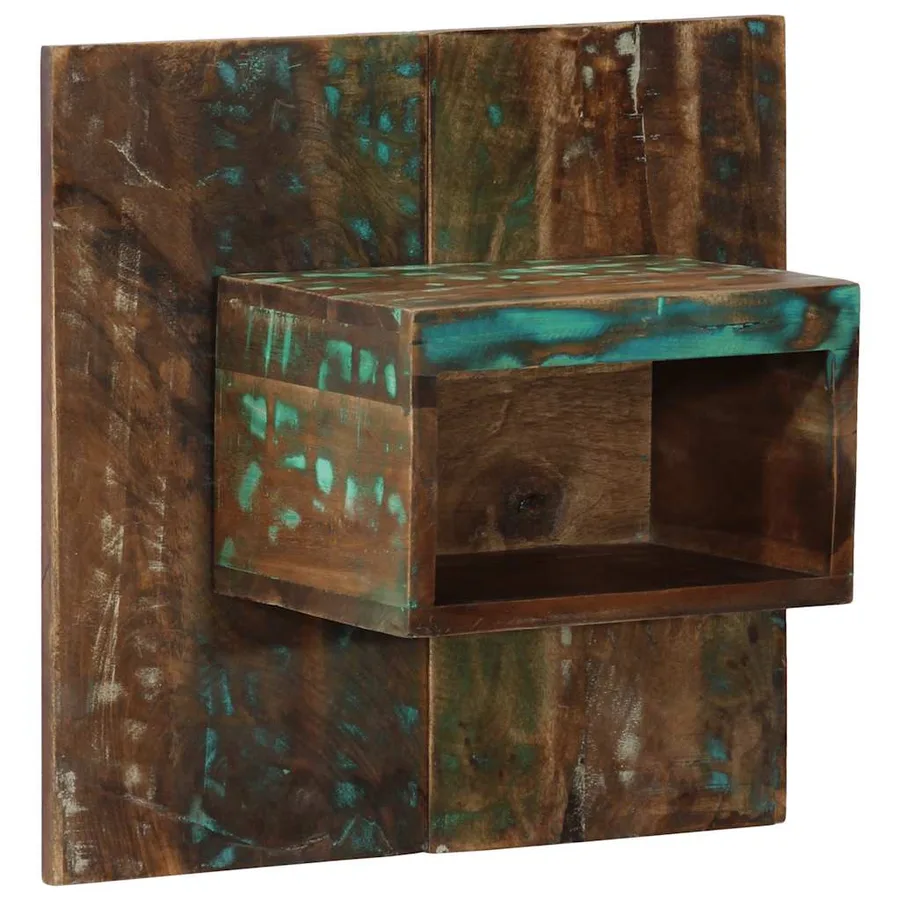 Table de chevet multicolore 50x27x50 cm bois de récupération - 11