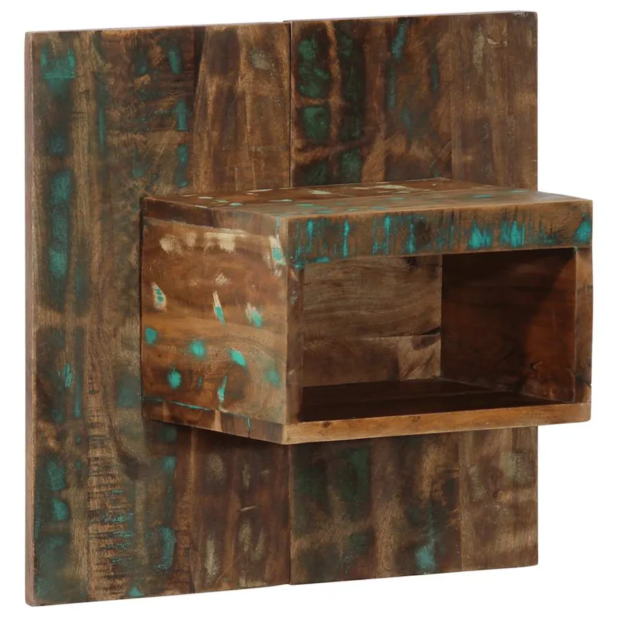 Table de chevet multicolore 50x27x50 cm bois de récupération - 12