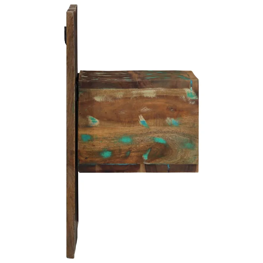 Table de chevet multicolore 50x27x50 cm bois de récupération - 3