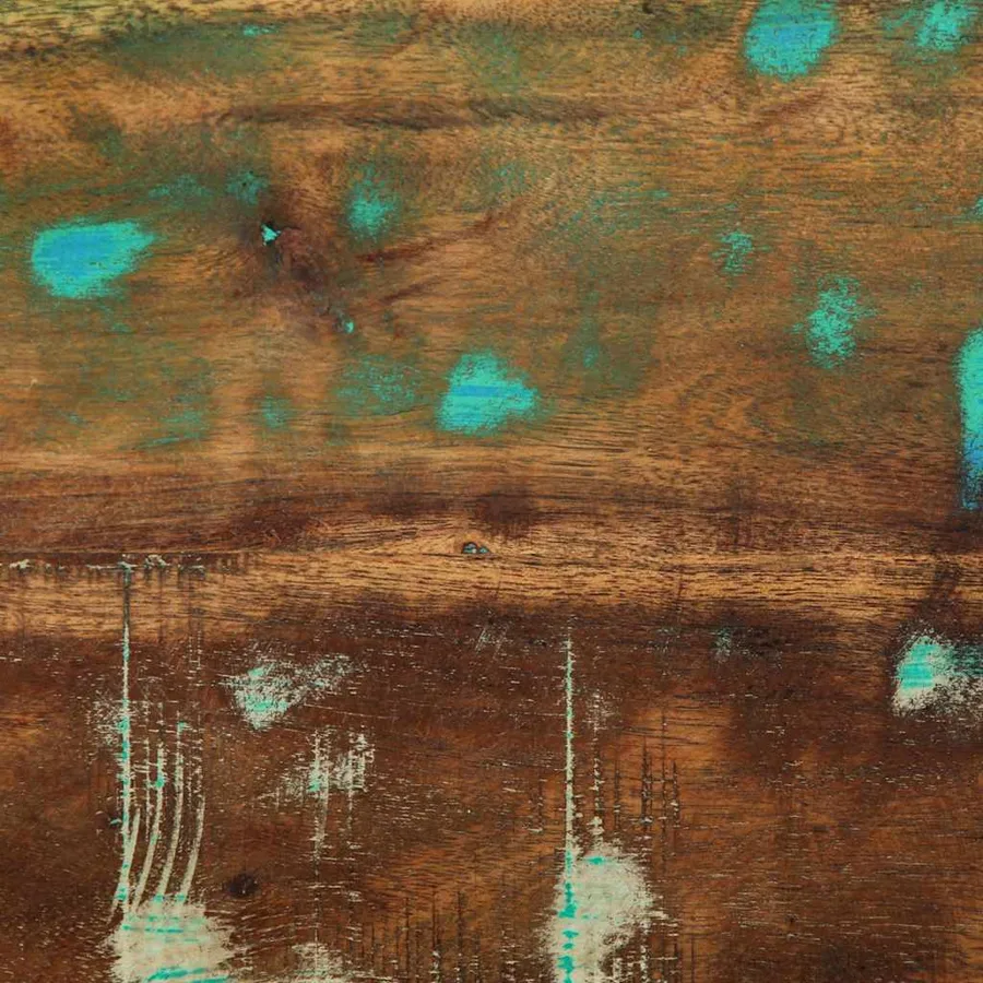 Table de chevet multicolore 60x32x80 cm bois de récupération - 10
