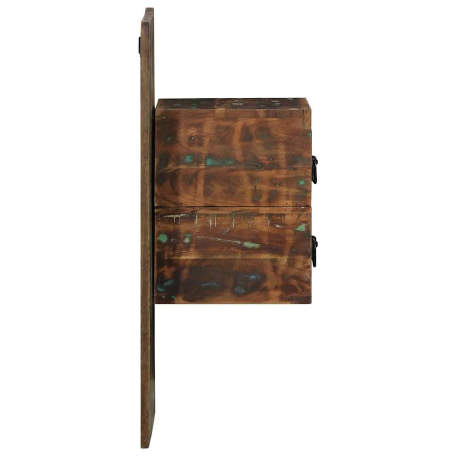 Table de chevet multicolore 60x32x80 cm bois de récupération - 4