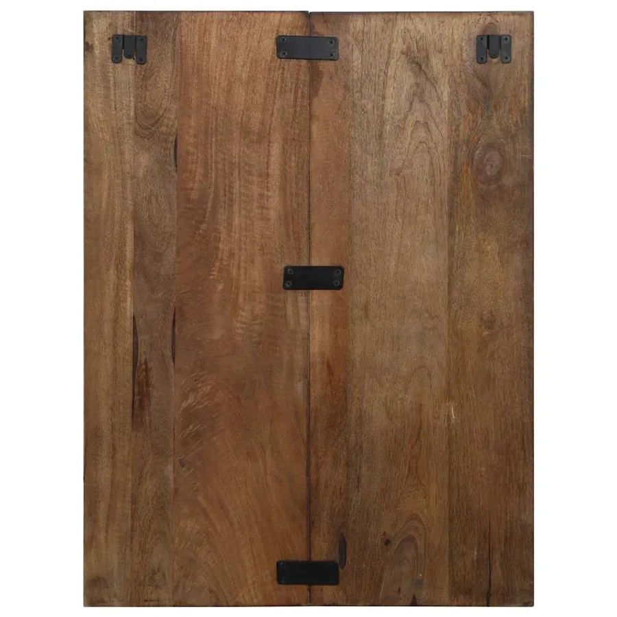 Table de chevet multicolore 60x32x80 cm bois de récupération - 5
