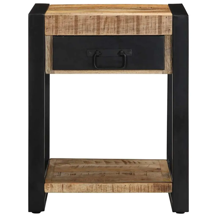 Table d'appoint 40x40x50 cm bois massif de manguier brut - 2