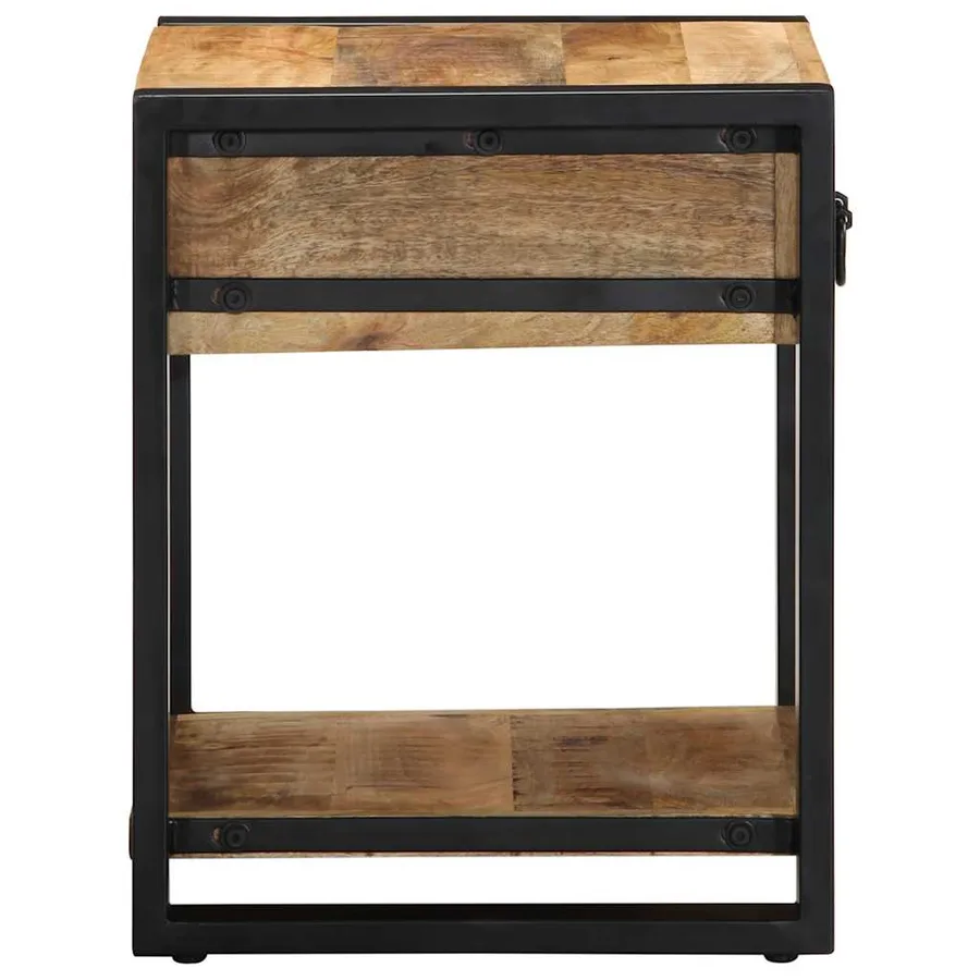 Table d'appoint 40x40x50 cm bois massif de manguier brut - 4
