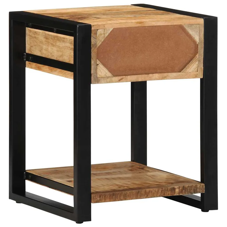 Table d'appoint 40x40x50 cm bois massif de manguier brut - 5