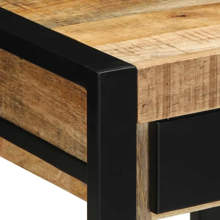 Table d'appoint 40x40x50 cm bois massif de manguier brut - 6