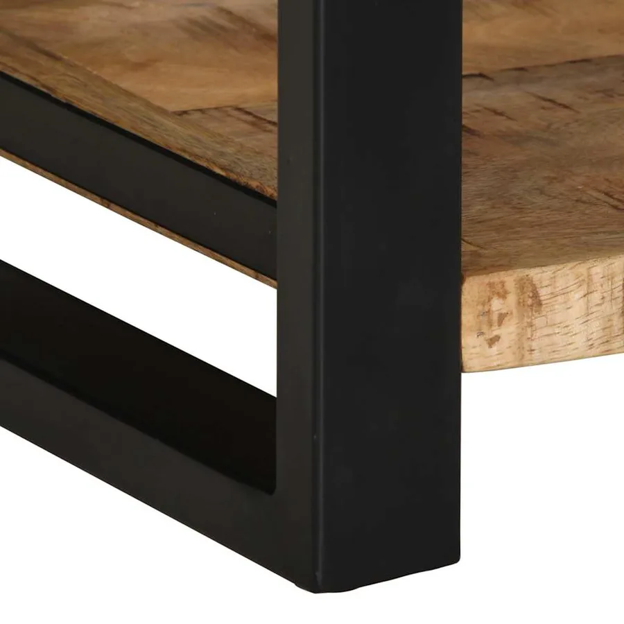 Table d'appoint 40x40x50 cm bois massif de manguier brut - 8