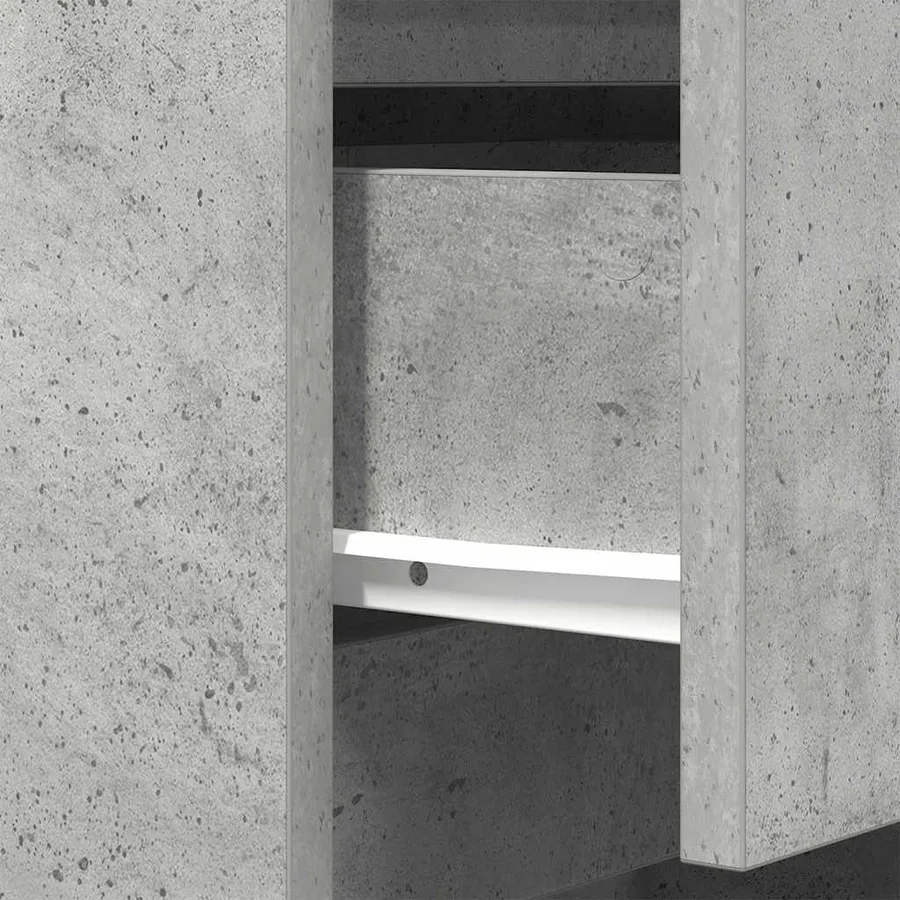 Table de chevet avec 3 tiroirs gris béton 39x35x65 cm - 10
