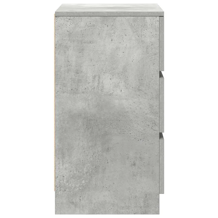 Table de chevet avec 3 tiroirs gris béton 39x35x65 cm - 7