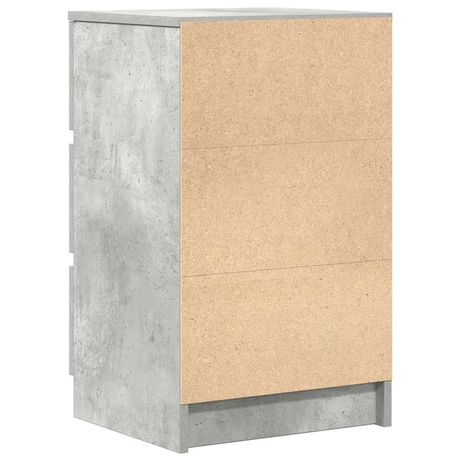 Table de chevet avec 3 tiroirs gris béton 39x35x65 cm - 8