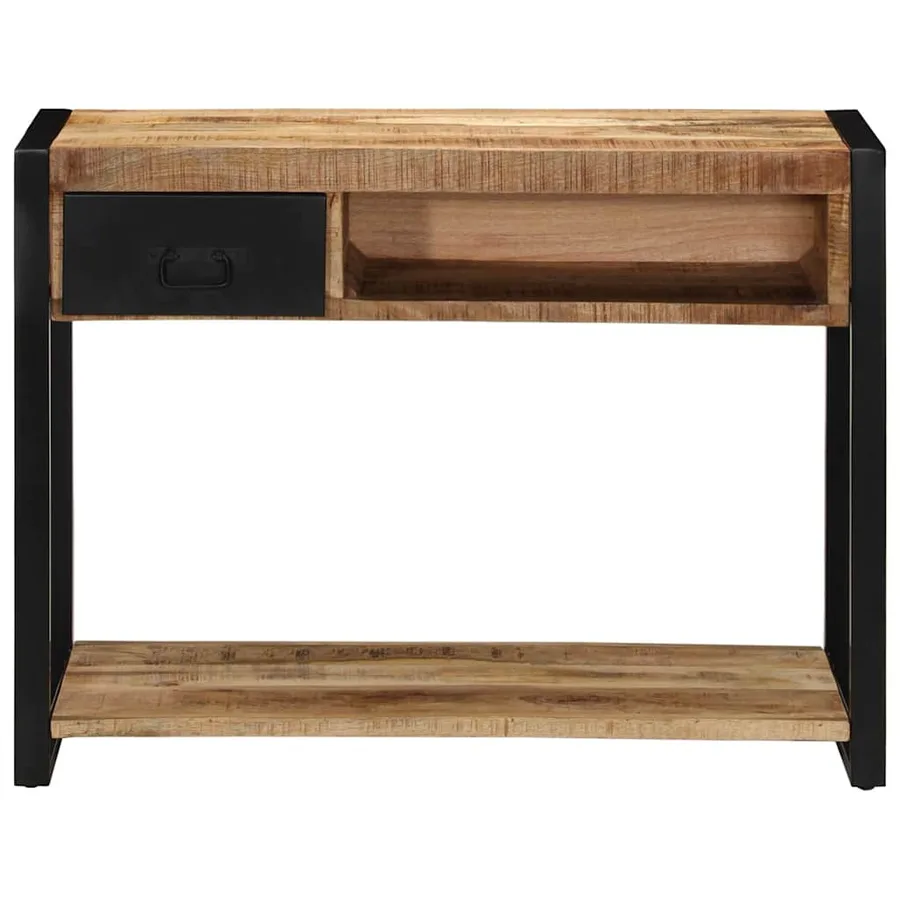 Table console 100x35x75 cm bois de manguier massif brut - 2