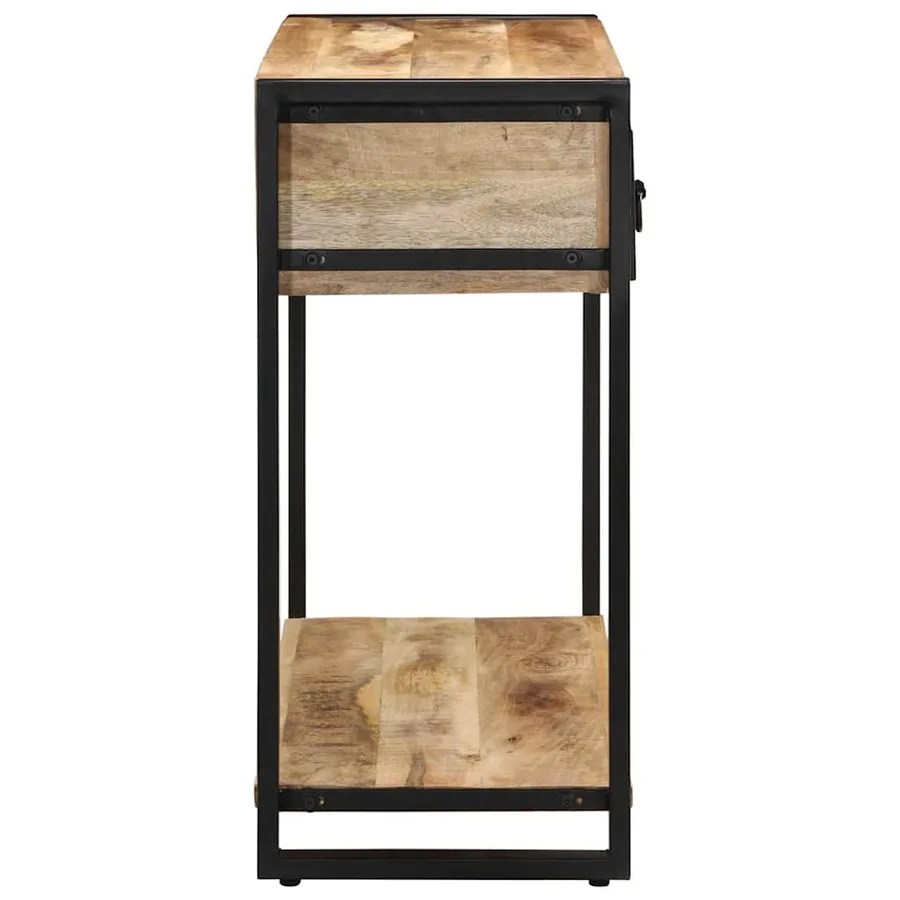Table console 100x35x75 cm bois de manguier massif brut - 4
