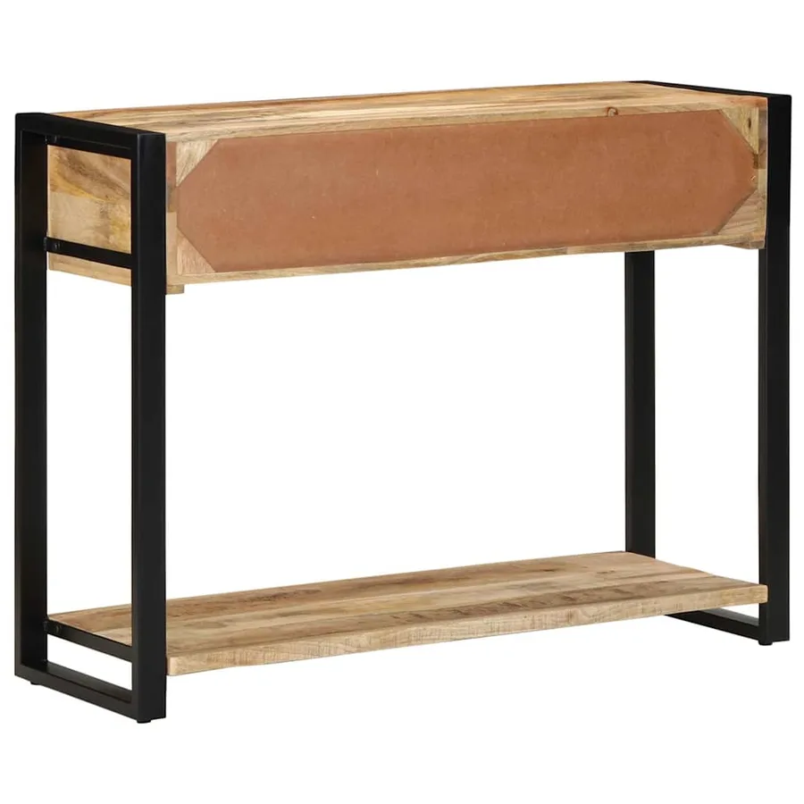 Table console 100x35x75 cm bois de manguier massif brut - 5