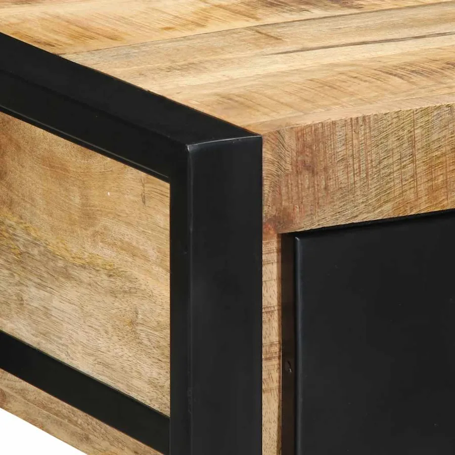 Table console 100x35x75 cm bois de manguier massif brut - 6