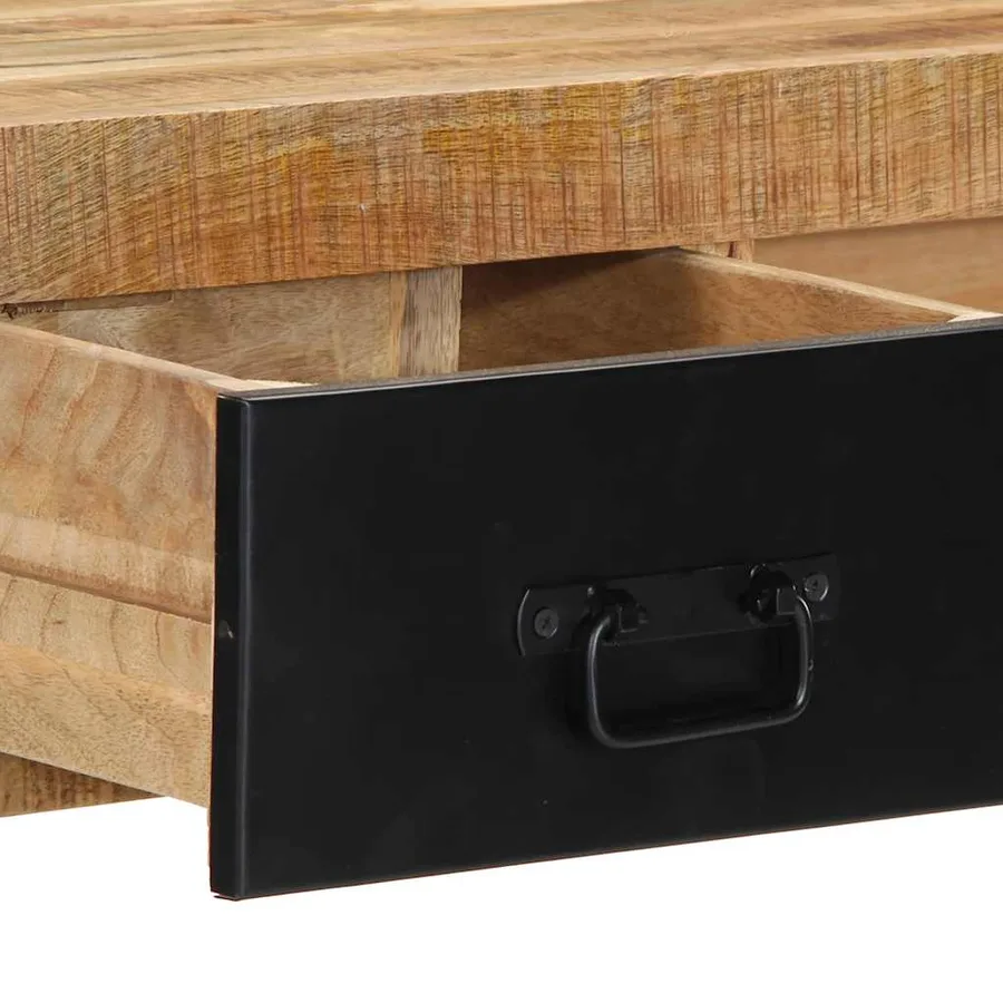 Table console 100x35x75 cm bois de manguier massif brut - 7