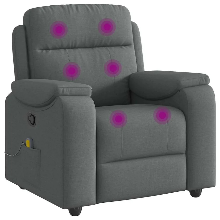 Fauteuil de massage inclinable Gris foncé Tissu - 6