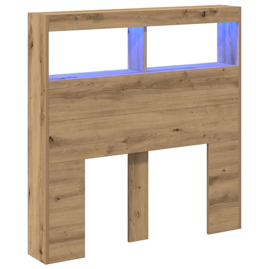 Armoire tête de lit avec LED chêne artisanal 100x17x102 cm - 3
