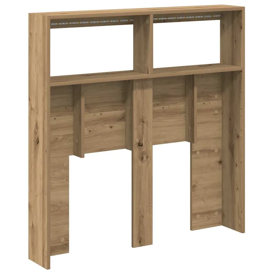 Armoire tête de lit avec LED chêne artisanal 100x17x102 cm - 9