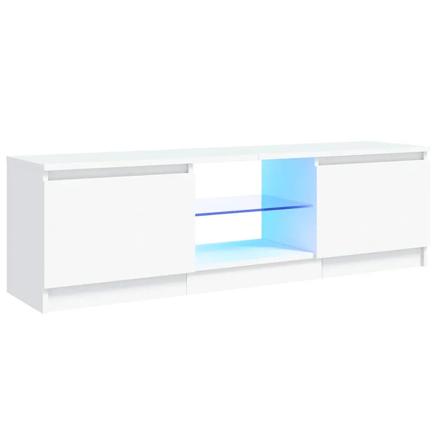 Meuble TV avec lumières LED Blanc 120x30x36 cm - 2