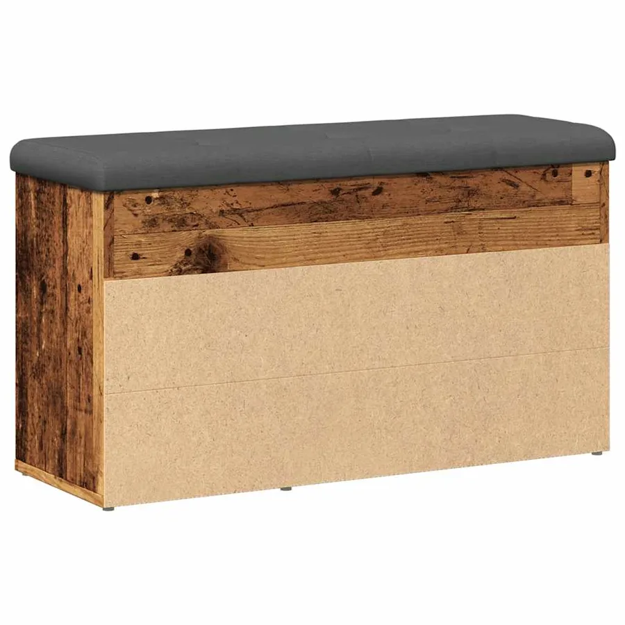 Banc à chaussures vieux bois 82x32x45,5 cm bois d'ingénierie - 6