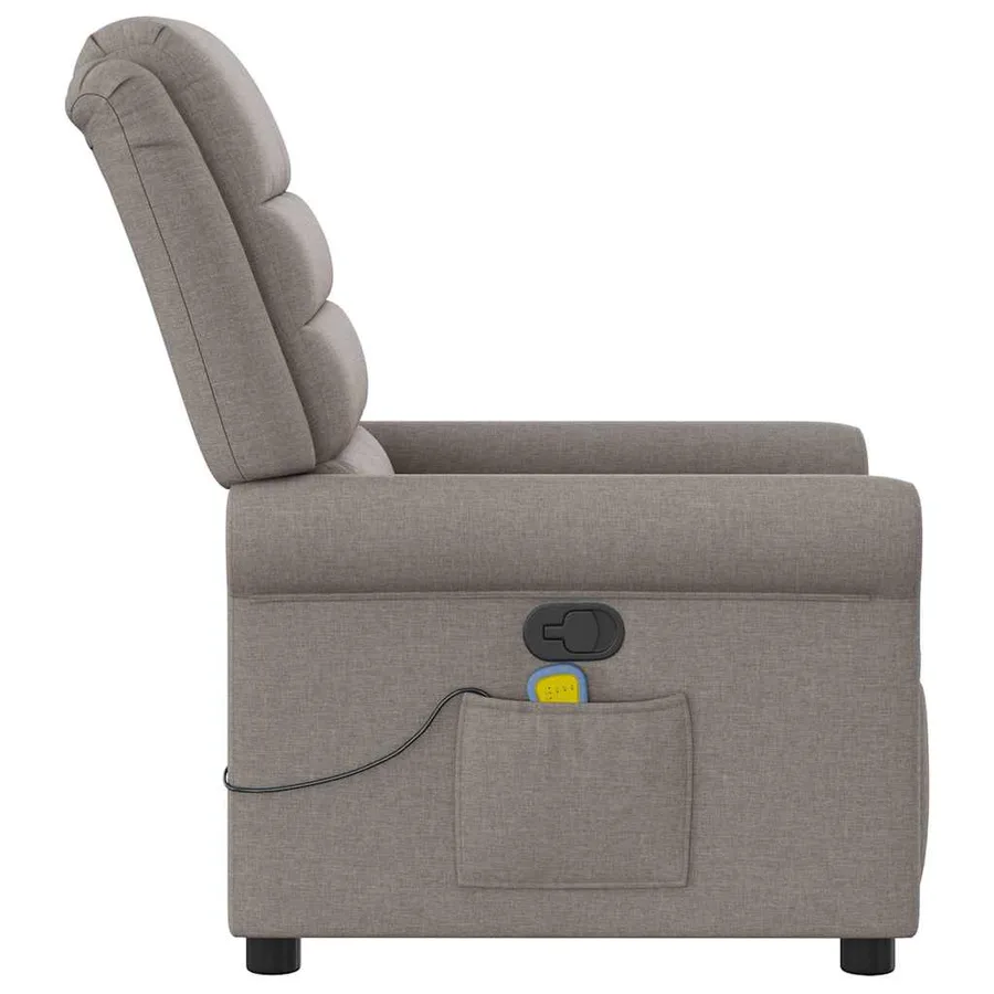 Fauteuil de massage inclinable Taupe Tissu - 4