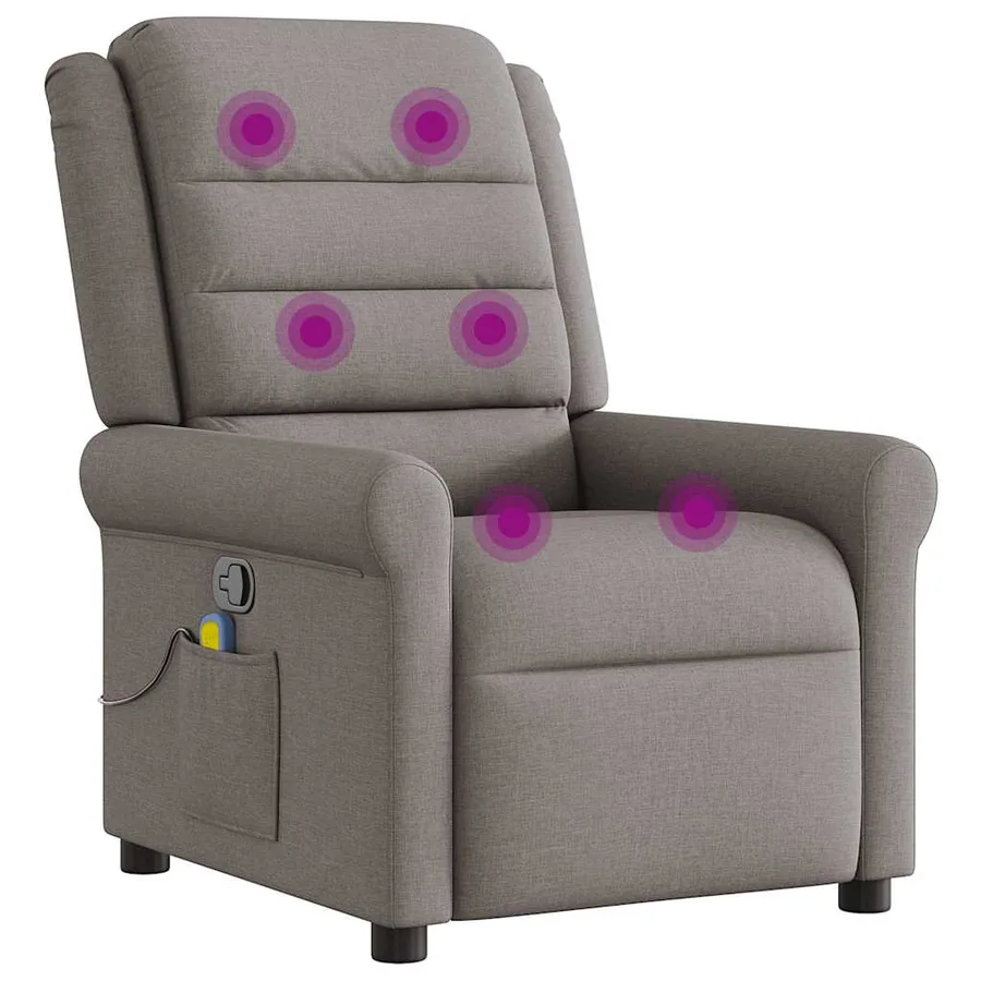 Fauteuil de massage inclinable Taupe Tissu - 7
