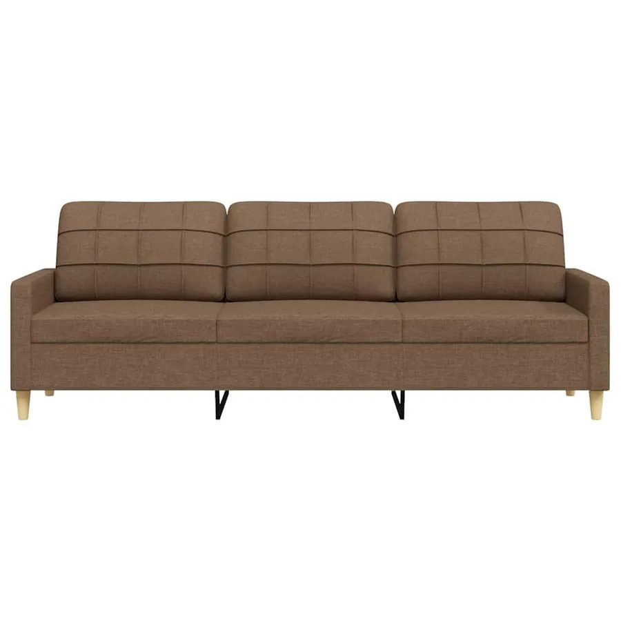 Canapé à 3 places Marron 210 cm Tissu - 4
