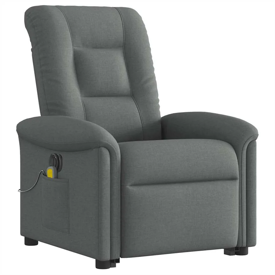 Fauteuil inclinable de massage électrique Gris foncé Tissu - 5