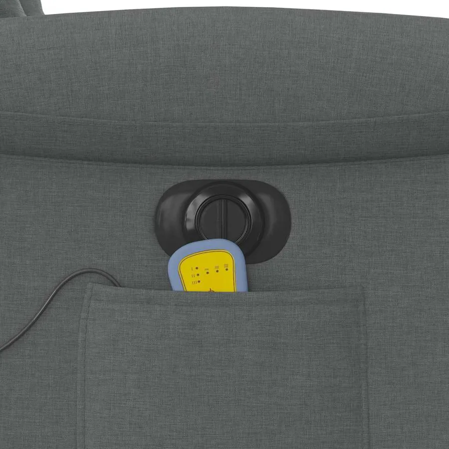 Fauteuil inclinable de massage électrique gris foncé tissu - 12