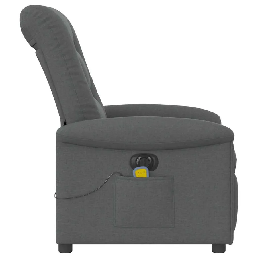 Fauteuil inclinable de massage électrique gris foncé tissu - 6