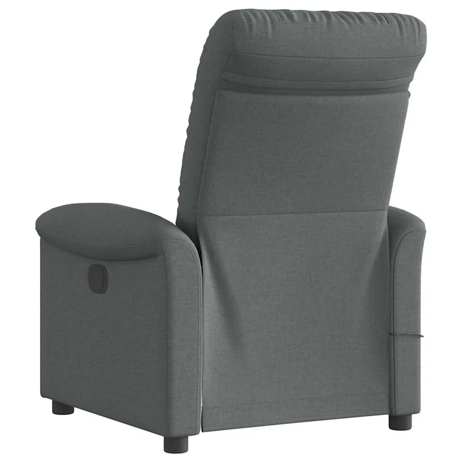 Fauteuil inclinable de massage électrique gris foncé tissu - 7