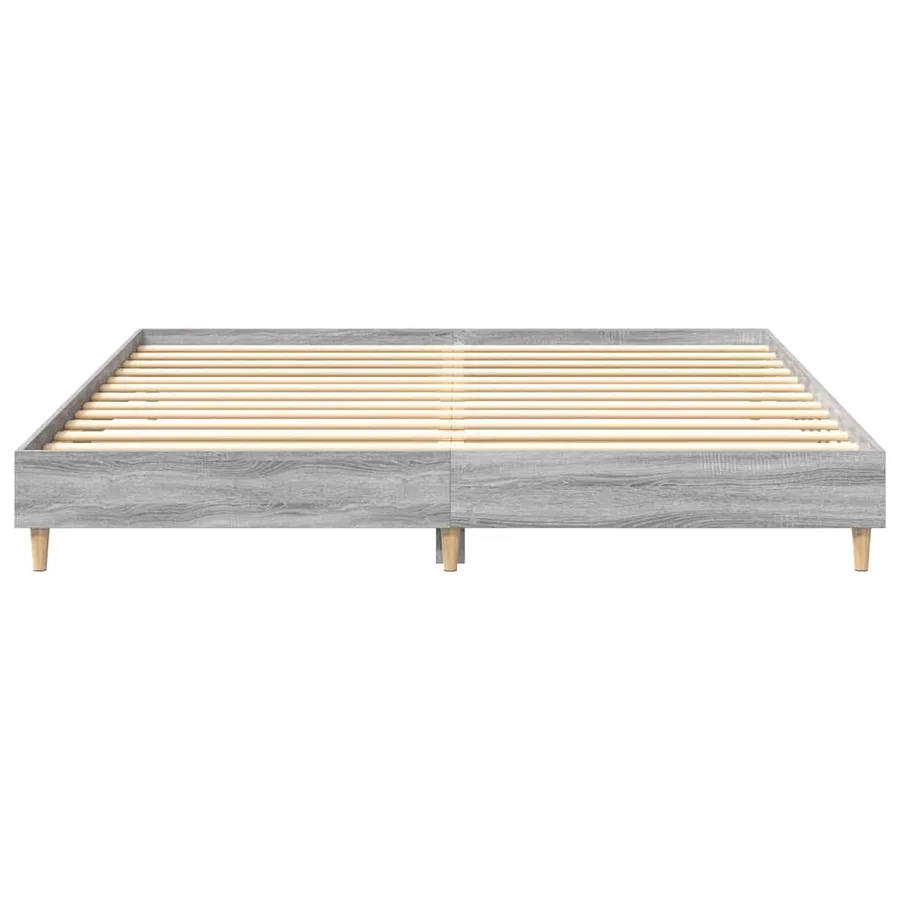Cadre de lit sans matelas sonoma gris 200x200 cm - 5