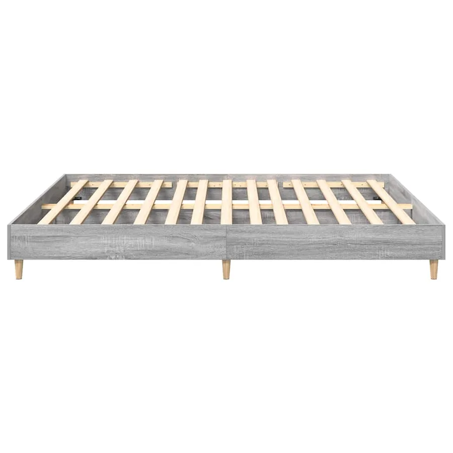 Cadre de lit sans matelas sonoma gris 200x200 cm - 6