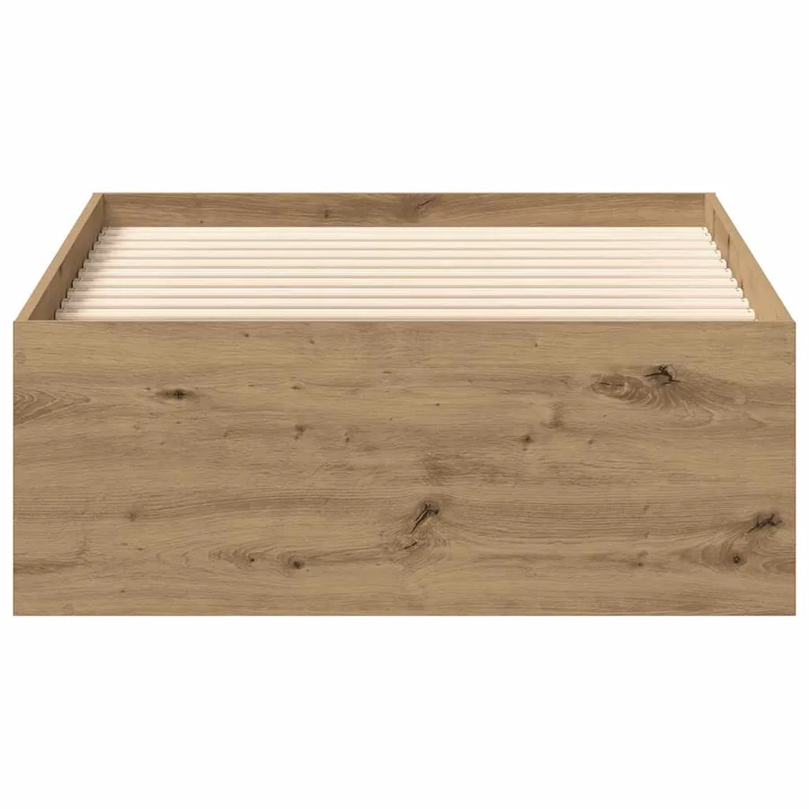 Cadre de lit sans matelas chêne artisanal 100x200 cm - 5