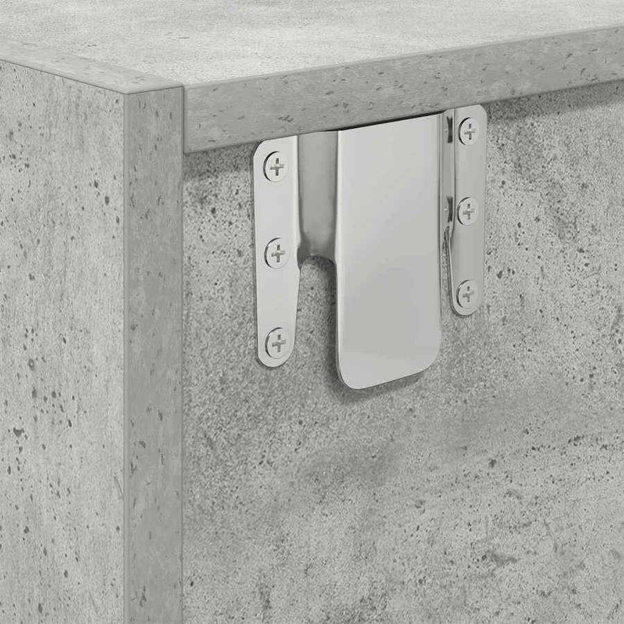 Meuble TV gris béton 80x31x25,5 cm bois d'ingénierie - 9