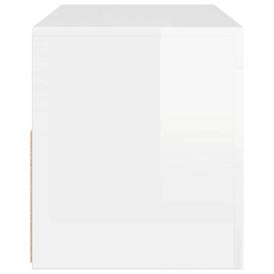 Meuble TV avec lumières LED blanc brillant 90x35x40 cm - 10
