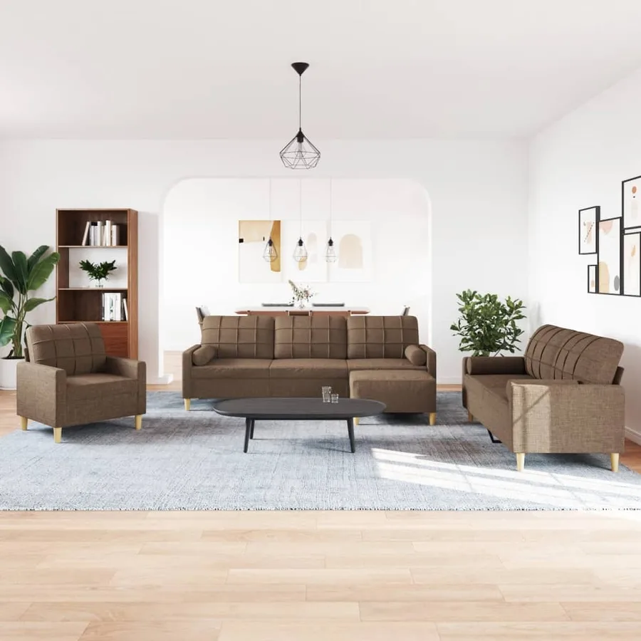 Ensemble de canapés 4 pcs repose-pied et coussins décoratifs - 3
