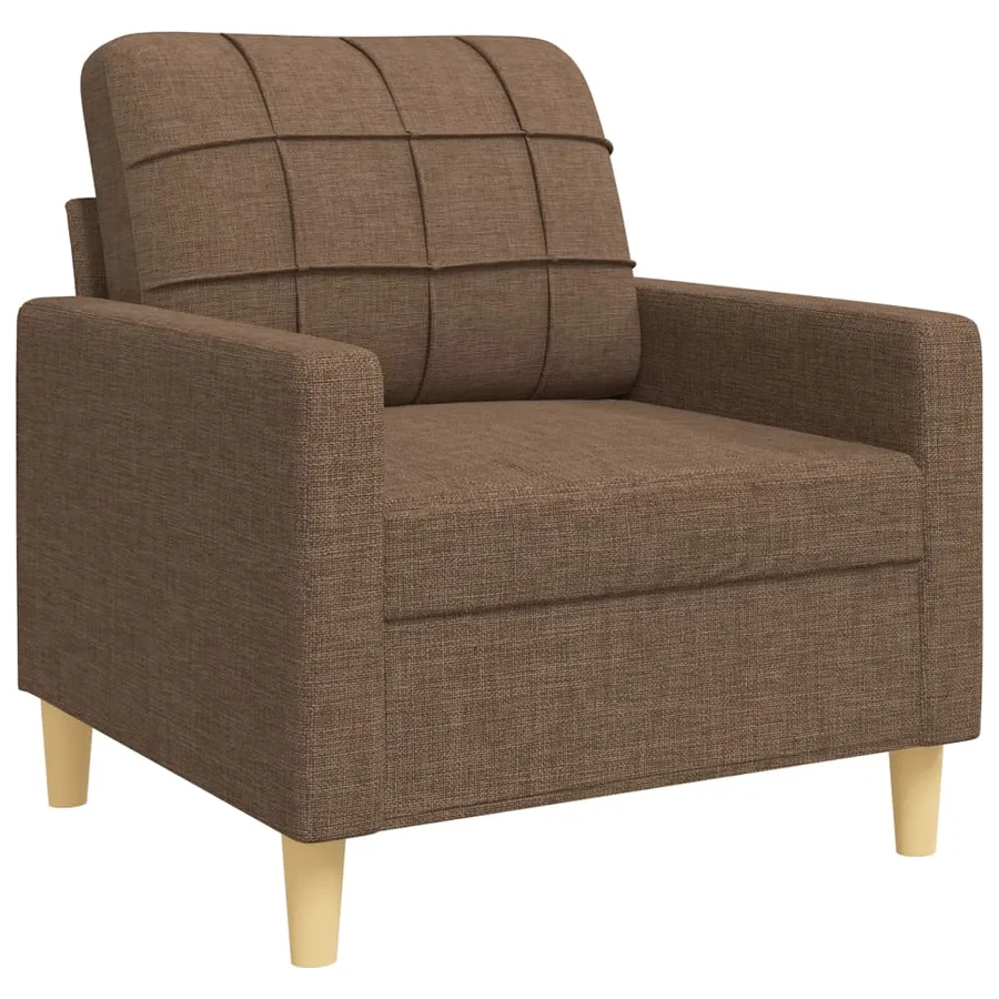Ensemble de canapés 4 pcs avec repose-pied marron tissu - 4