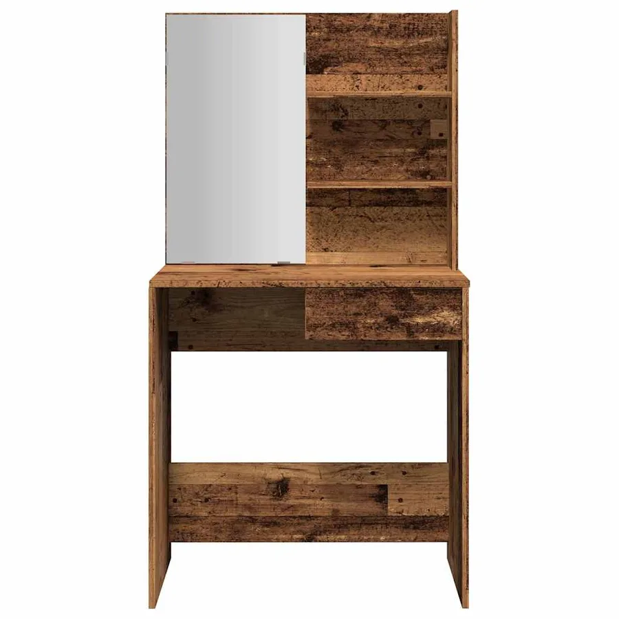 Coiffeuse avec miroir vieux bois 74,5x40x141 cm - 4