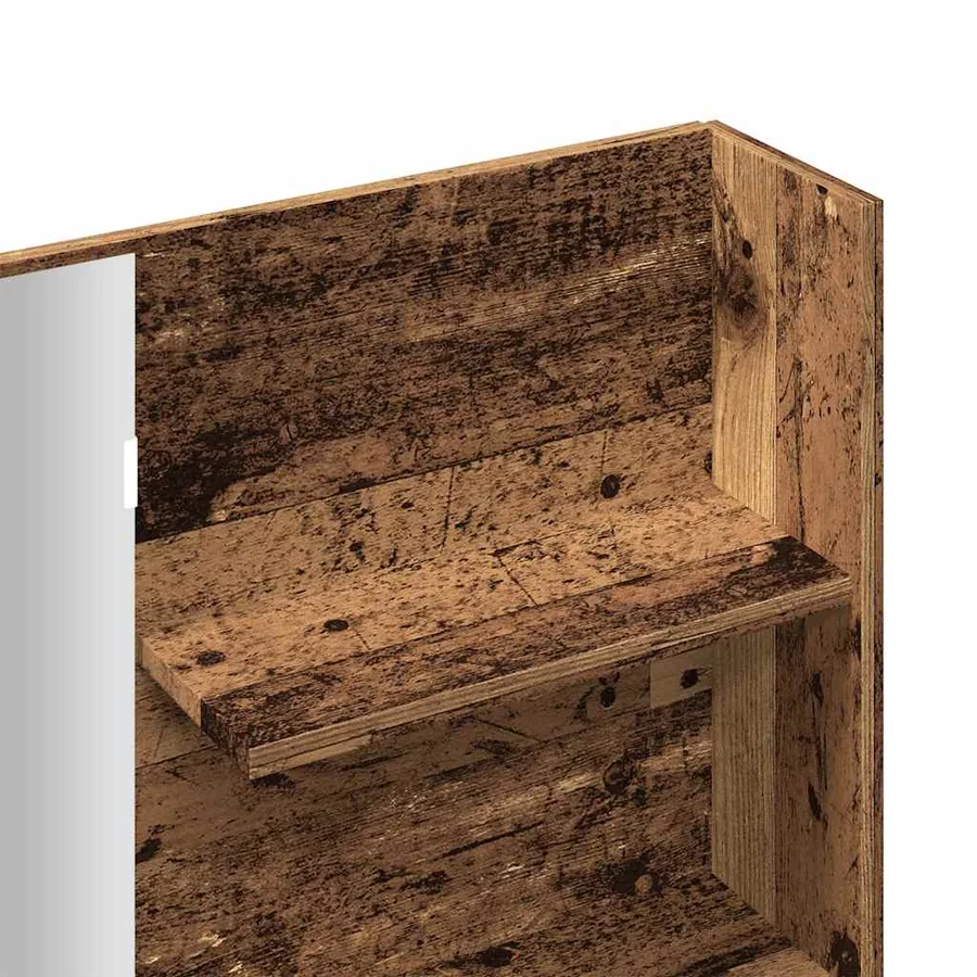 Coiffeuse avec miroir vieux bois 74,5x40x141 cm - 9