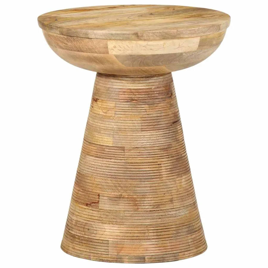 Table d'appoint Ø37x45 cm bois de manguier massif - 11