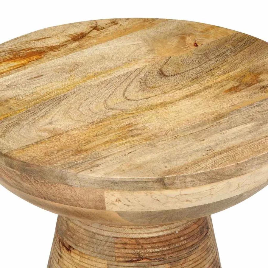 Table d'appoint Ø37x45 cm bois de manguier massif - 5