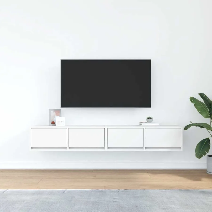 Meubles TV 2 pcs blanc 80x31x25,5 cm bois d'ingénierie - 3