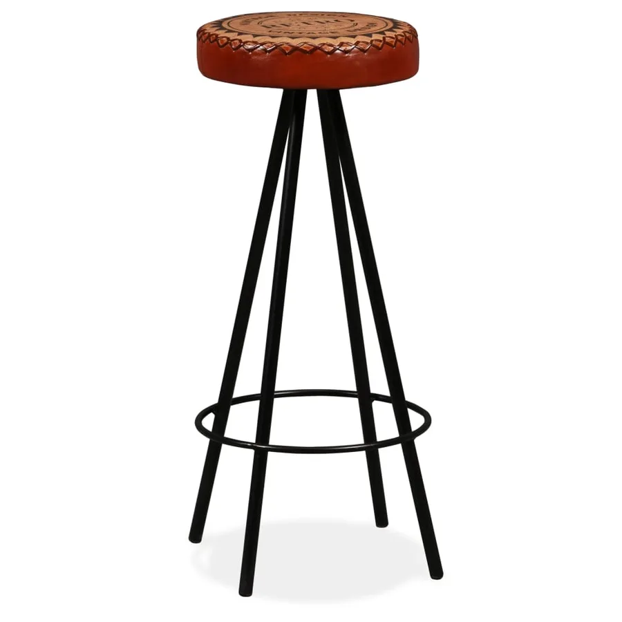 Tabourets de bar lot de 2 cuir véritable - 11