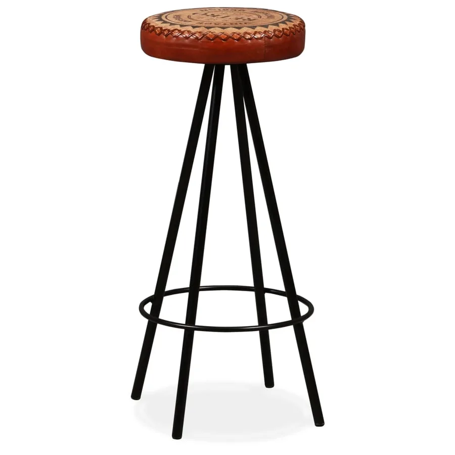 Tabourets de bar lot de 2 cuir véritable - 13