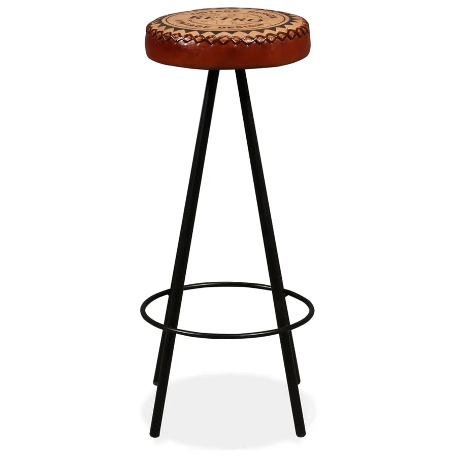 Tabourets de bar lot de 2 cuir véritable - 3