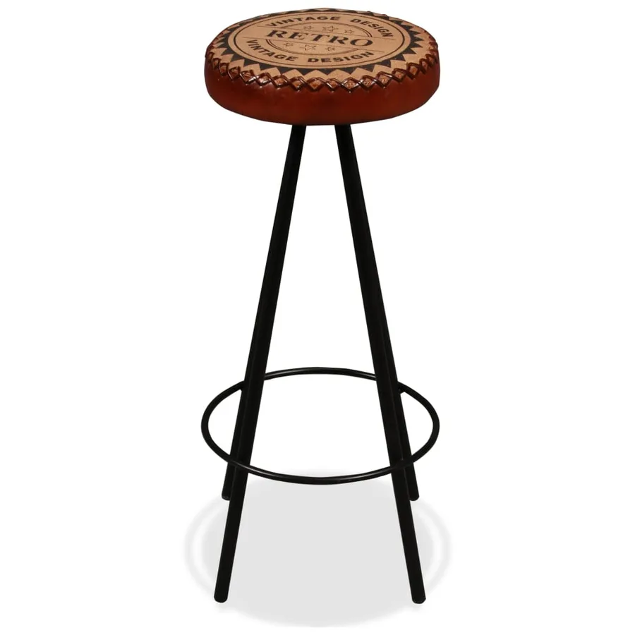 Tabourets de bar lot de 2 cuir véritable - 4