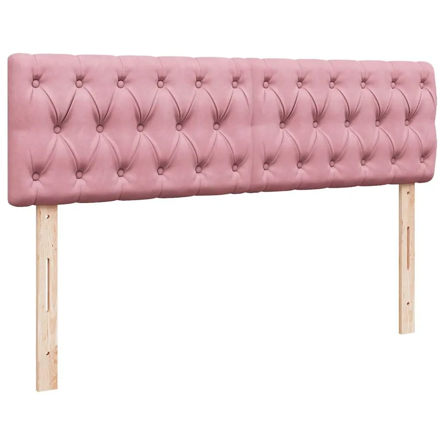 Cadre de lit ottoman avec matelas rose 140x190 cm velours - 8