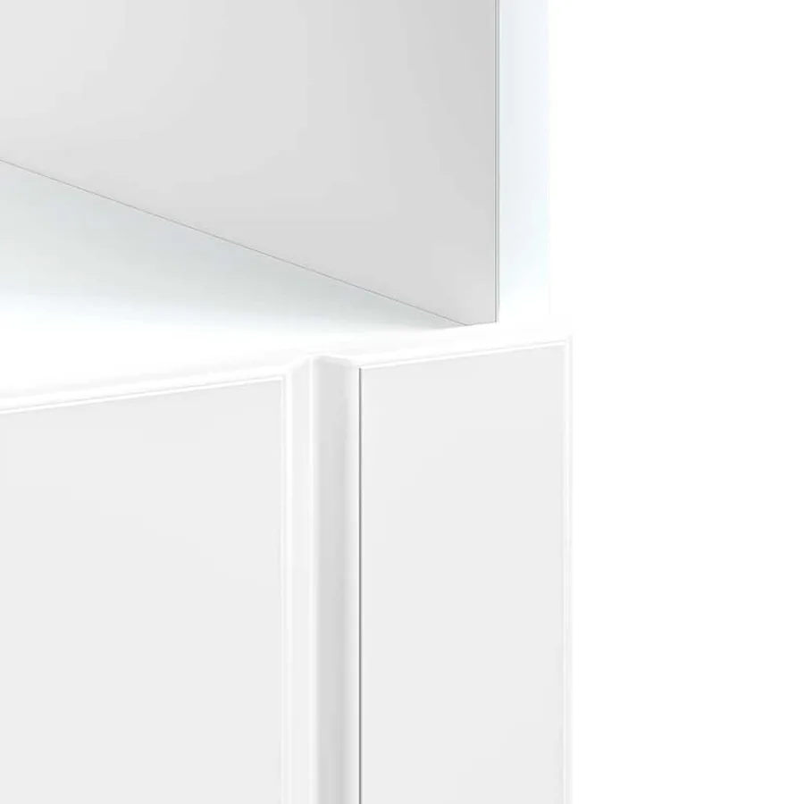 Armoire de four Lucca blanc brillant bois ingénierie - 8
